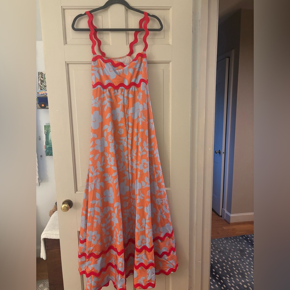 Floral Orange and Red Dress - Picture 2 of 3